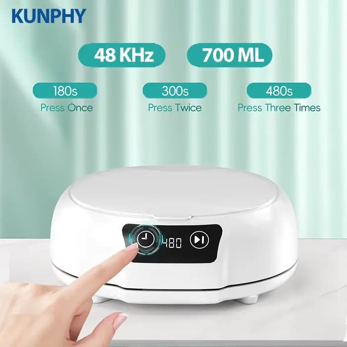 KUNPHY nettoyeur à ultrasons 700ML réglable grande capacité rapide puissant bijoux orthèse lunettes