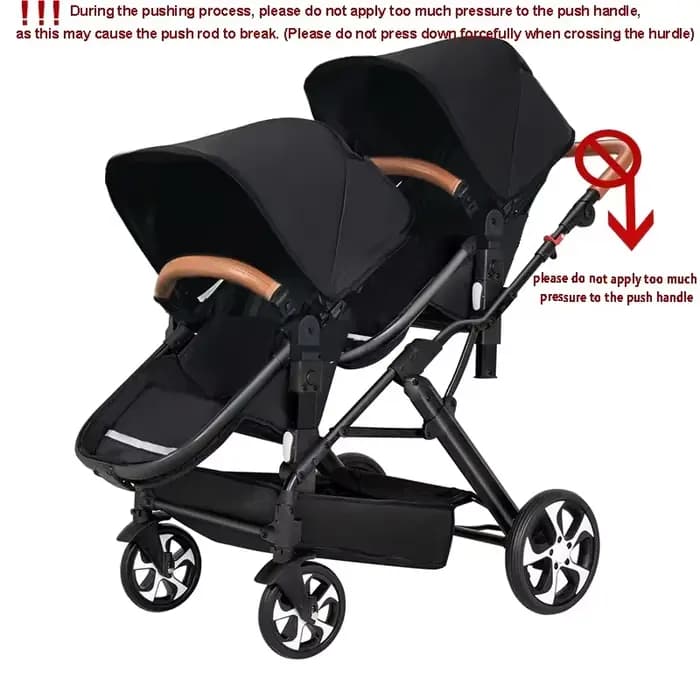 2025 NOUVEAU Poussette double 3 en 1 avec siège auto chariot landau Double Poussette pour deux enfants Pliable Léger
