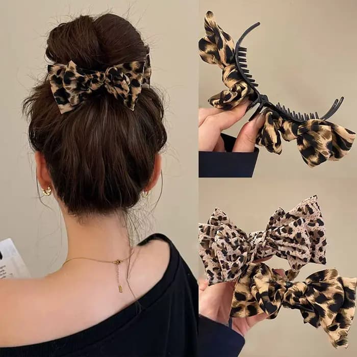 Nministériels d imprimé léopard vintage pour femme, accessoire de cheveux premium, 1 pièce