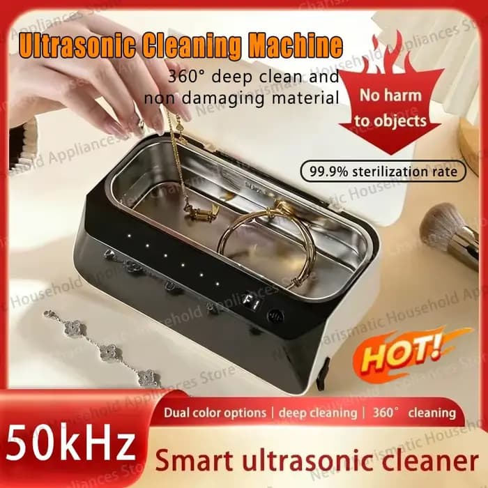 Nettoyeur à ultrasons 50000Hz 430ml entièrement automatique pour usage domestique, pour lunettes, appareils dentaires, lentilles de contact, bijoux