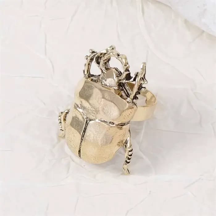 Bague coccinelle cigale en métal Vintage pour femmes et hommes, Design créatif d'insecte, ouverture de doigt, bijoux à la mode, accessoires de fête