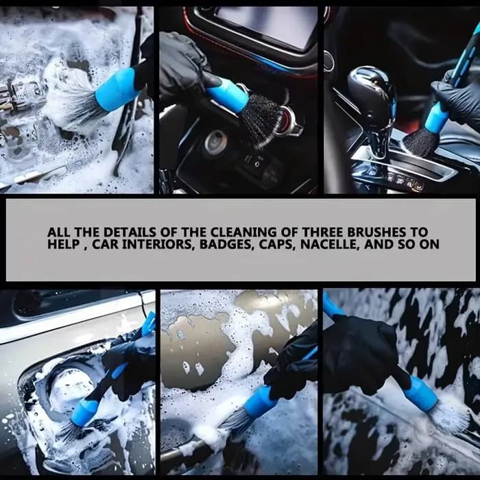 Ensemble de brosses de nettoyage de détails de voiture professionnelles