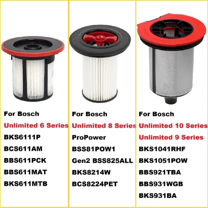 Filtre de remplacement pour aspirateur Bosch Unlimited série 6