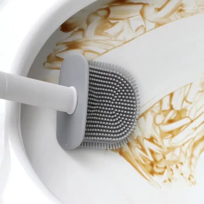 Brosse de toilette en silicone murale et sur pied