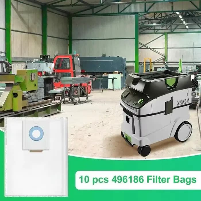 10 sacs filtrants 496186 pour aspirateur Festool CT 36 / CTM 36 E/CTL 36 E CLEANTEC SC FIS-CT 36/5