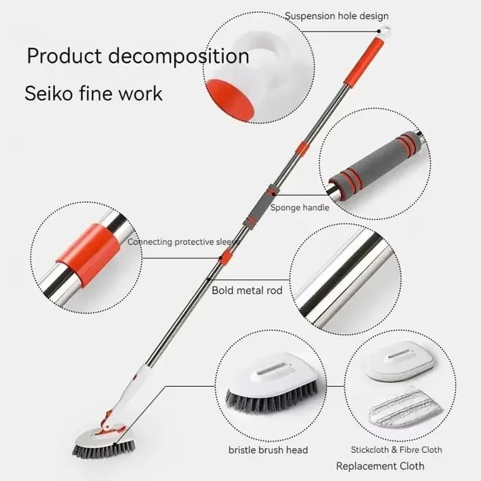 Brosse de sol rotative à 180 °