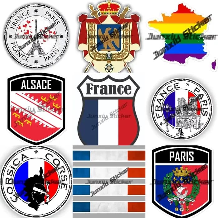 Autocollant blason France Feel Stripe Racing, insigne Paris, tour Eiffel, Notre Dame, décalcomanie extérieure, accessoires de décoration