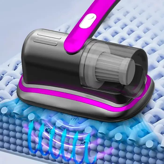 Aspirateur à matelas portatif sans fil avec filtre HEPA léger UV-C et vibrations ultrasoniques 12KPa pour tapis de siège de voiture de canapé de lit