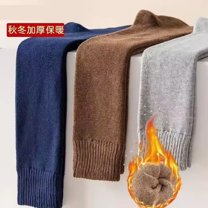 Chaussettes longues en laine pour hommes, garde au chaud, bas plus long, Compression, chaussettes en éponge, couverture épaisse en coton, cadeau pour mollet, hiver