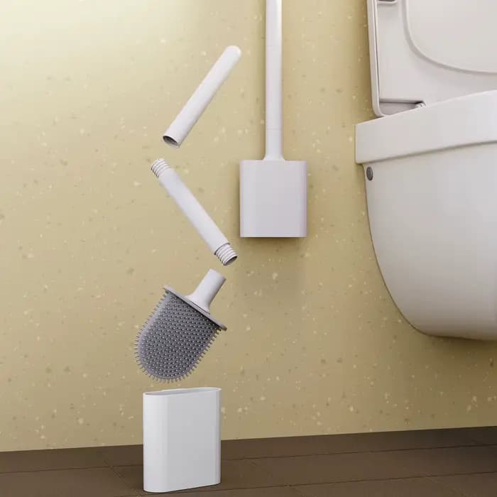 MINI brosse de toilette en Silicone anti-fuite d'eau avec Base Wc
