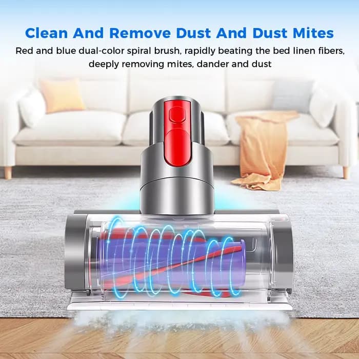 Tête d'aspirateur anti-acariens pour aspirateur Dyson V7 V8 V10 V11 V15 SV10 SV12 SV14, buse anti-acariens de remplacement avec pièces lumineuses