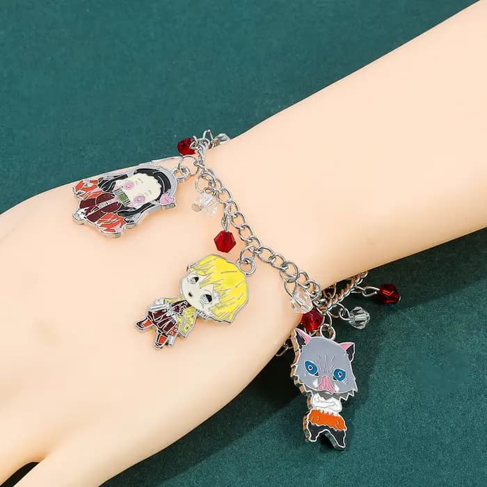 Bracelet en métal émaillé avec pendentif de dessin animé, accessoires de mode exquis pour hommes et femmes, cadeau