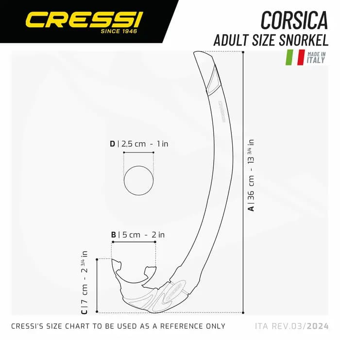 Cressi Corsica-Tube Respiratoire Flexible en Caoutchouc pour Plongée Sous-Marine