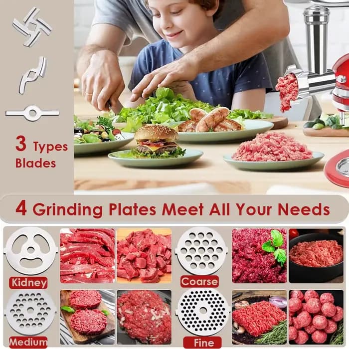 Accessoires de hachoir alimentaire en métal pour tous les mélangeurs sur socle KitchenAid