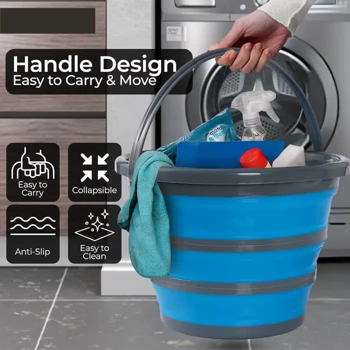 Seau à eau pliable en silicone de 10 L