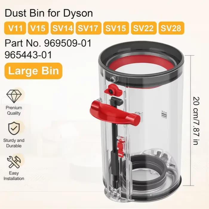 Réservoir d'aspirateur pour aspirateur sans fil Dyson V10 V11 V12 Slim