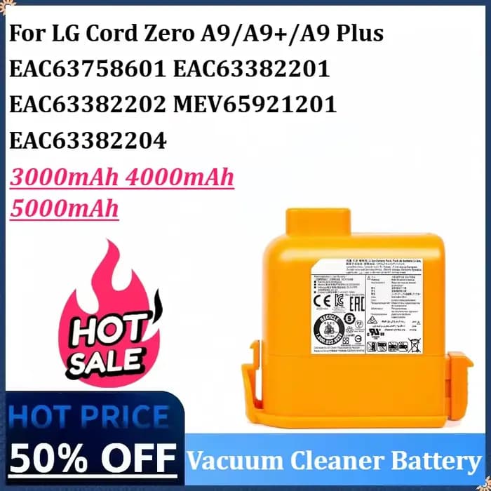 Batterie d'aspirateur 3-5Ah pour LG Cord Zero A9