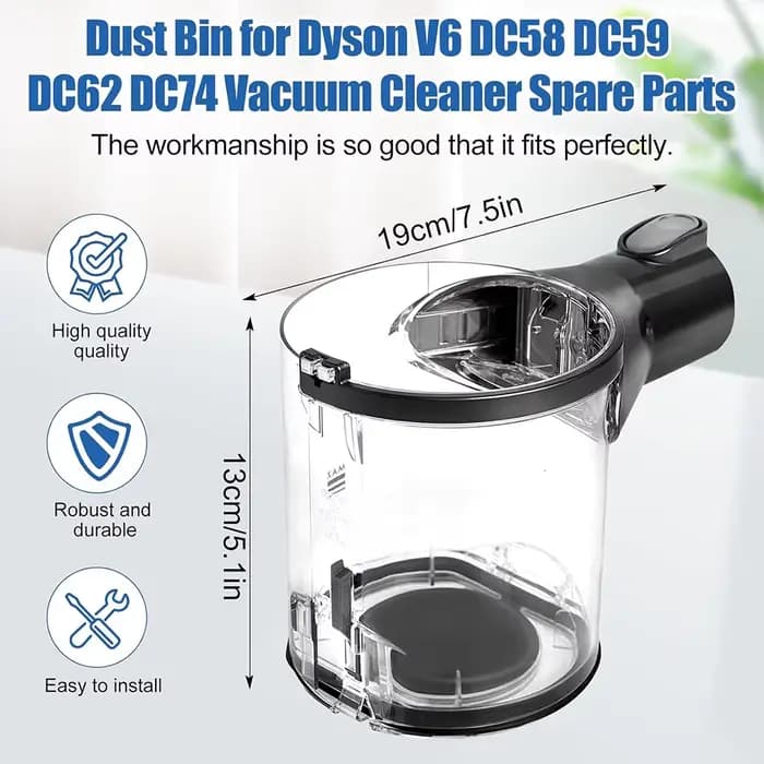 Poubelle pour aspirateur Dyson V6 DC58 DC61 DC59 DC62 SV03 HH08 SV07