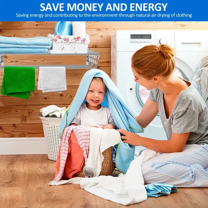 Support de séchage de linge pliable rétractable