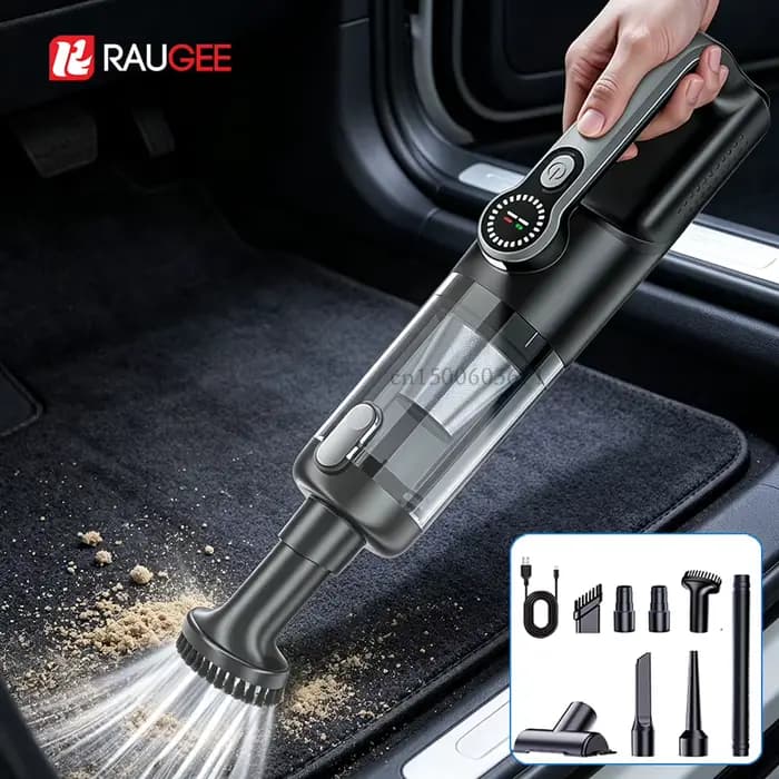 Aspirateur portable sans fil pour voiture et maison, mini aspirateur à main sans fil avec 6 brosses