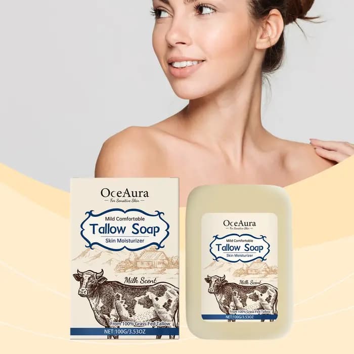 OCEAHatchTallow-Baume au Bœuf de Regina, Barre pour Peau Sensible, Hydrate, Apaise et Hydrate, 100g