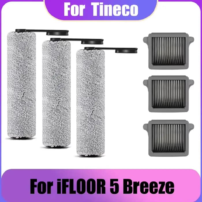 Filtre HEPA pour aspirateur Tineco IFloor 5 Breeze, brosse à rouleaux avec poils en laine douce, accessoires, pièces de rechange