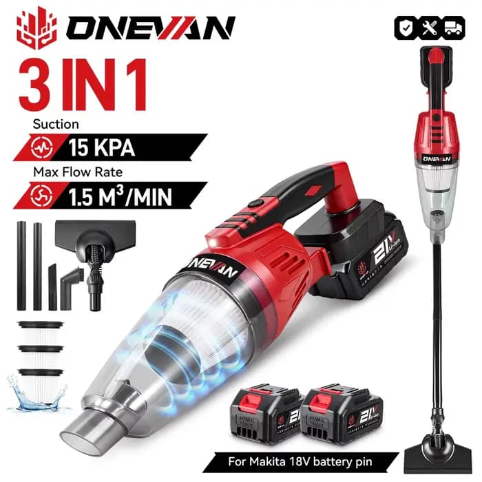 ONEVAN 12KPA aspirateur électrique sans fil multi-fonction nettoyage à main voiture maison outil de poussière pour Makita 18v batterie broche