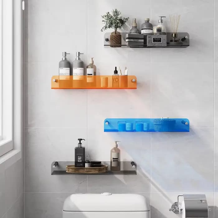 Étagère murale en acrylique pour salle de bain
