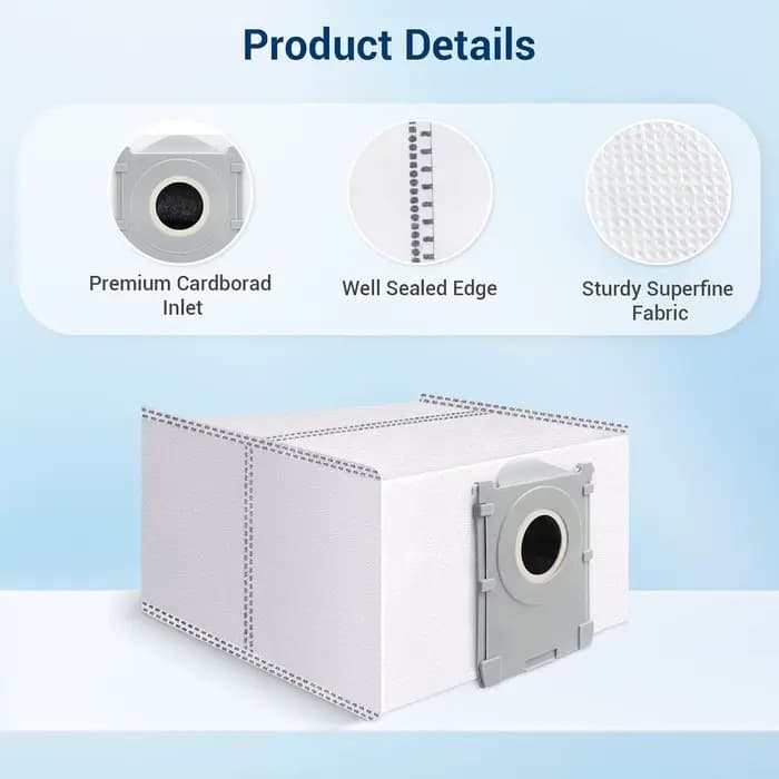 Sacs à Poussière pour Ecovacs Deebot T50/T50 PRO/T50 PRO OMNI/T50 MAX PRO OMNI/T30C PRO/T80 OMNI/X8 PRO OMNI/X9 PRO OMNI