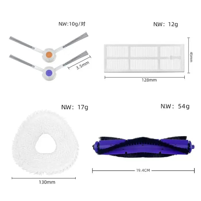 Compatible avec le robot Narwal Freo Versatile Auto-Nettoyant Brosses principale et latérale Serpillière Chiffon Filtre HEPA Pièce de rechange Accessoires
