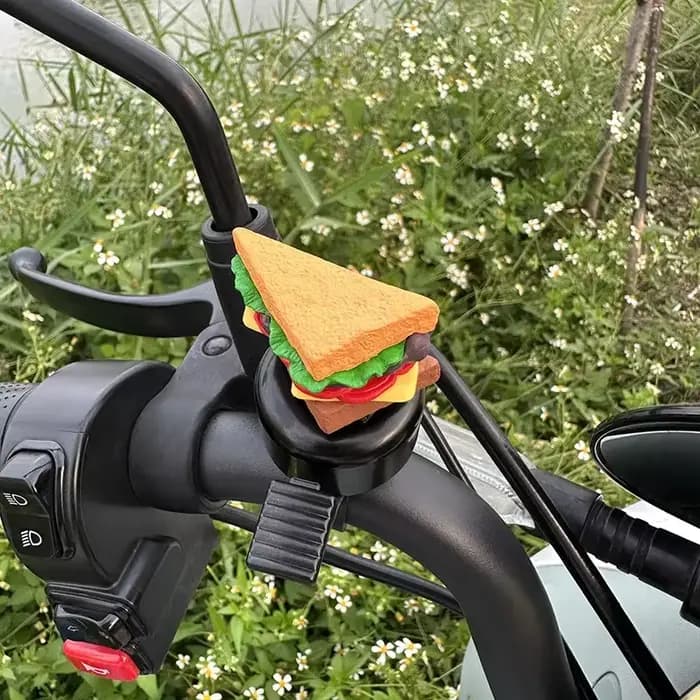 Hambourg dessin animé cloche de vélo Sandwich frites klaxon de vélo fort dessin animé vélo Scooter cloche enfants VTT