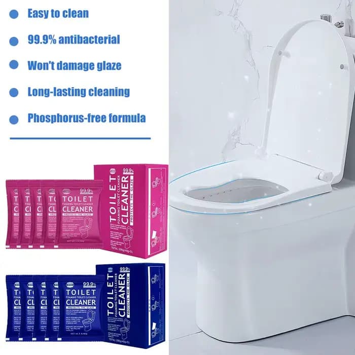 Nettoyant WC Moussant Anti-Calcaire Sans Contact Fizzclean – Poudre Nettoyante pour Toilettes