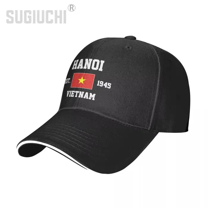 Casquette de baseball Vietnam EST.1945 Hanoi Capital pour hommes, femmes, unisexe, style Hip Hop, casquette sandwich, casquette snapback, chapeau de golf, pêche
