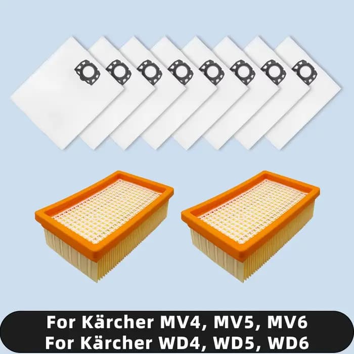 Sac à poussière filtre Hepa compatible pour Karcher WD4 WD5 WD6 WD5P WD6P Premium MV4 MV5 MV6 pièces de rechange