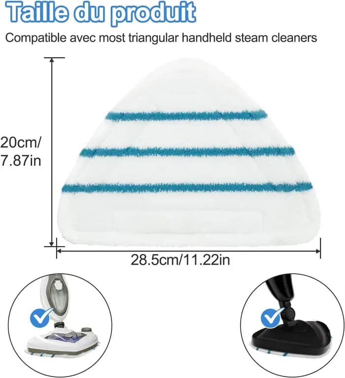 Housses en Microfibre Balai Vapeur Steam Accessoire Chiffons universel Triangle lavable pour Nettoyeur