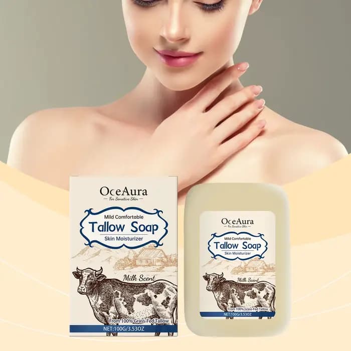 OCEAHatchTallow-Baume au Bœuf de Regina, Barre pour Peau Sensible, Hydrate, Apaise et Hydrate, 100g