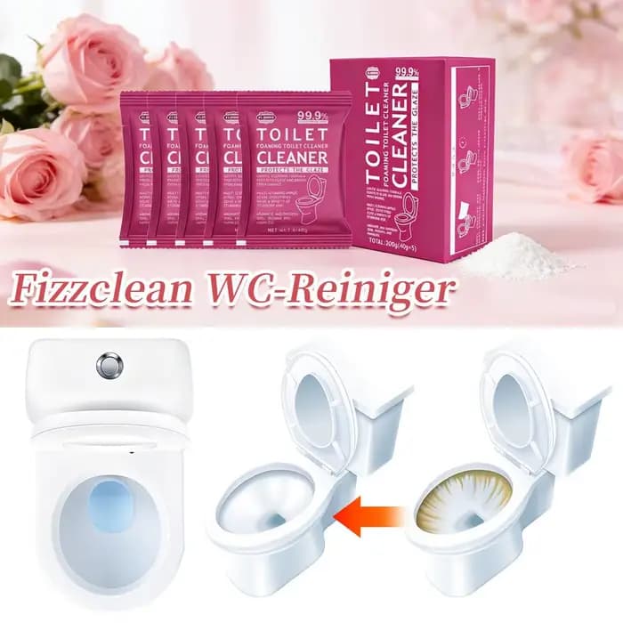 Nettoyant WC Moussant Anti-Calcaire Sans Contact Fizzclean – Poudre Nettoyante pour Toilettes