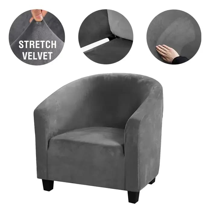 Housse de fauteuil club en velours