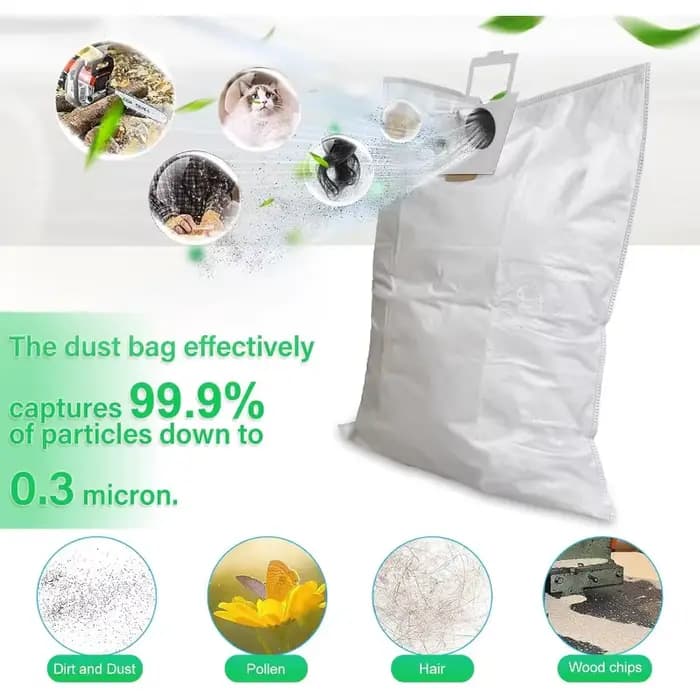 10 sacs filtrants 496186 pour aspirateur Festool CT 36 / CTM 36 E/CTL 36 E CLEANTEC SC FIS-CT 36/5
