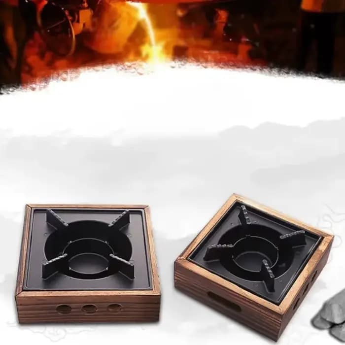 Four de cuisson portable multifonctionnel carré pour barbecue, idéal pour la cuisson à sec, les hot pots, les grillades sur bois et le camping