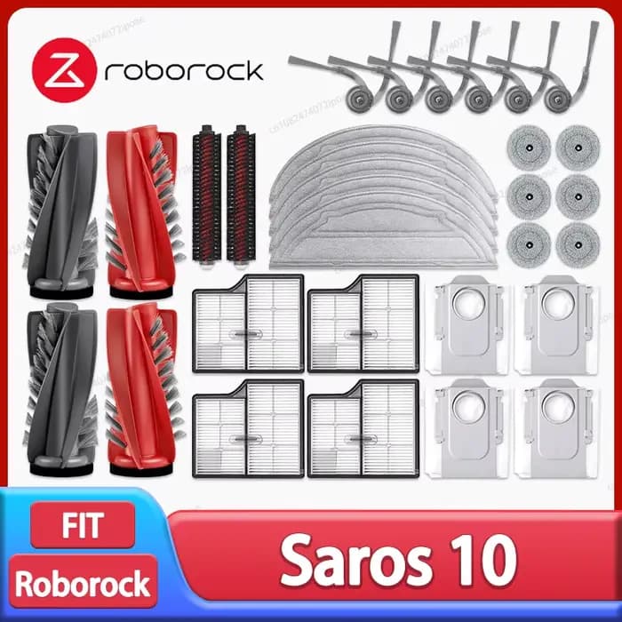 Roborock Saros 10 / S9 MaxV Ultra Robot aspirateur accessoire côté principal brosse vadrouille tissu HEPA filtre sac à poussière pièces de rechange