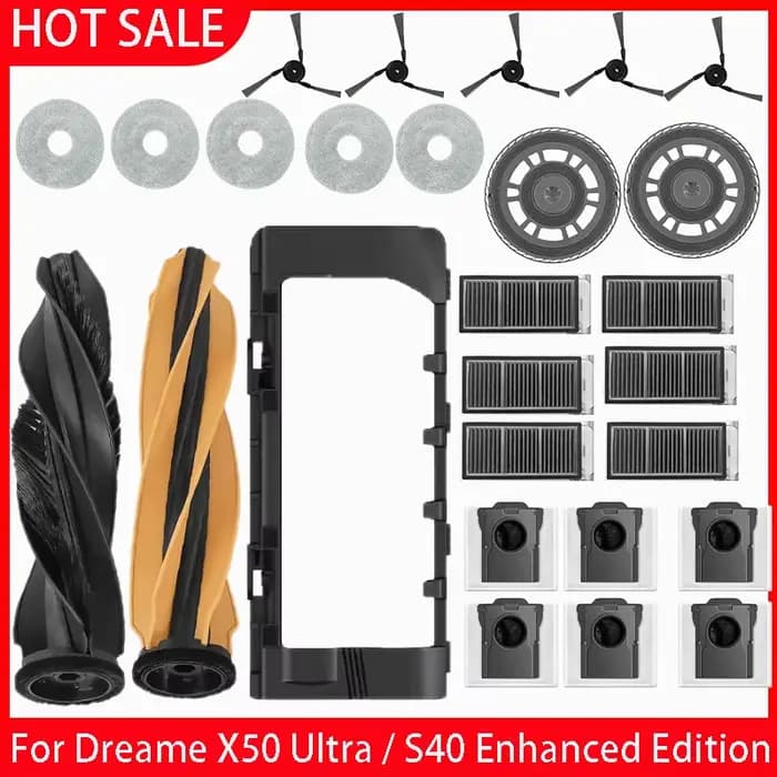 Dreame X50 Ultra / S40 édition améliorée Robot aspirateur accessoires rouleau principal brosse latérale filtre Hepa vadrouille sac à poussière pièces