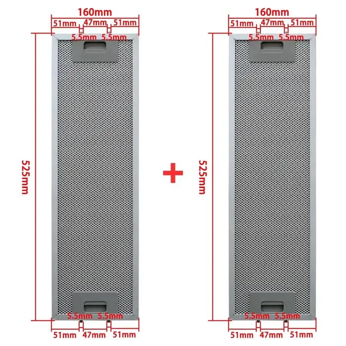 Filtre pour hotte aspirante Cata Nodor 160X525mm 2 pièces