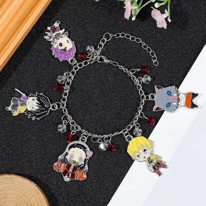 Bracelet en métal émaillé avec pendentif de dessin animé, accessoires de mode exquis pour hommes et femmes, cadeau