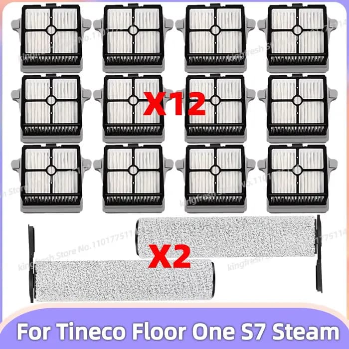 Compatible avec (Tineco Floor One S7 Steam) Pièces d’aspirateur Brosse principale Filtre HEPA Accessoires de remplacement