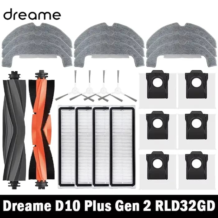 Dreame D10 Plus Gen 2 RLD32GD Robot aspirateur pièces de rechange consommables brosse latérale principale filtre Hepa vadrouille tissu sac à poussière accessoires