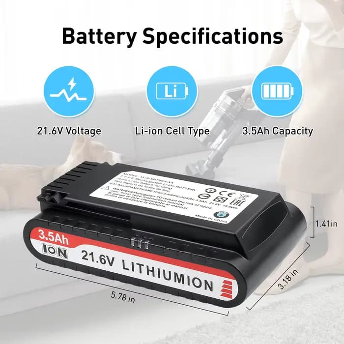 Nastima 21.6V Rechargeable Eddie ion Aspirateur Batterie 3500mAh pour Samsung VCA-SBT90/XAA Pour Jet90 Jet75 Jet75Pet