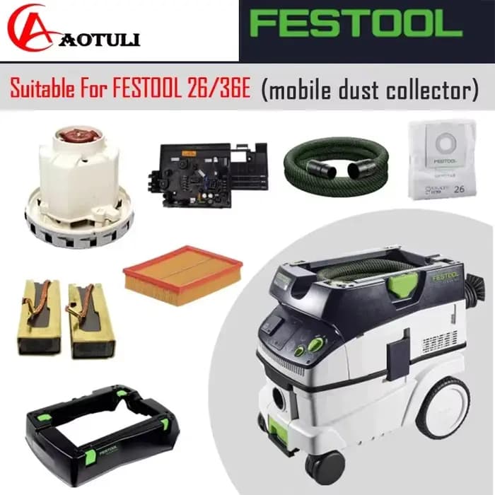 FESTOOL aspirateur 26/36E accessoire moteur général brosse en carbone élément filtrant sac sous vide pantalon (3