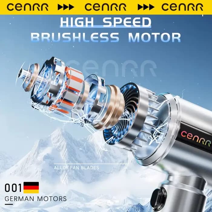 CENRR Nouvel aspirateur de voiture sans fil, mini, puissant, portable, avec affichage LED, lampe cadeau, pistolet à air, 7500mAh