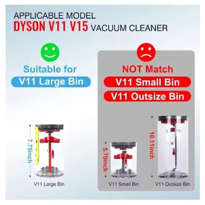 Seau à poussière de rechange pour aspirateur Dyson V11 V15 SV14 SV15 SV22